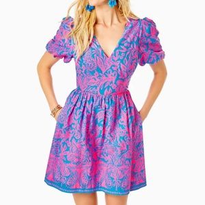 🆕 NWT Lilly Pulitzer Suzie Short Sleeve Cotton Dress Size 16